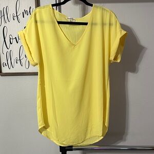 Zenana Outfitters Sunny Yellow V-Neck Blouse